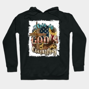 This Is God's USA Country Christian Sunflower American Flag Hoodie